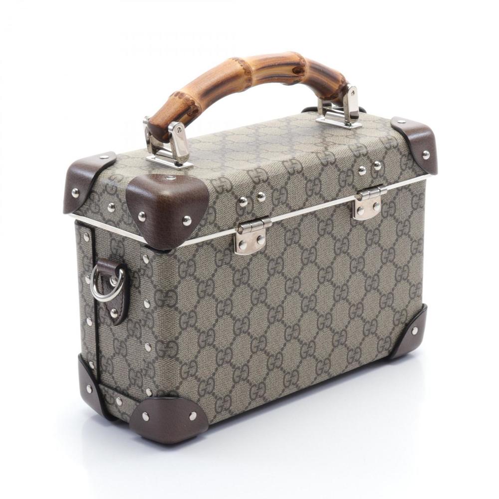 Gucci Bamboo GG Supreme Vanity Case Canvas Vanity Bag 588351 in Good condition - Picture 2 of 8